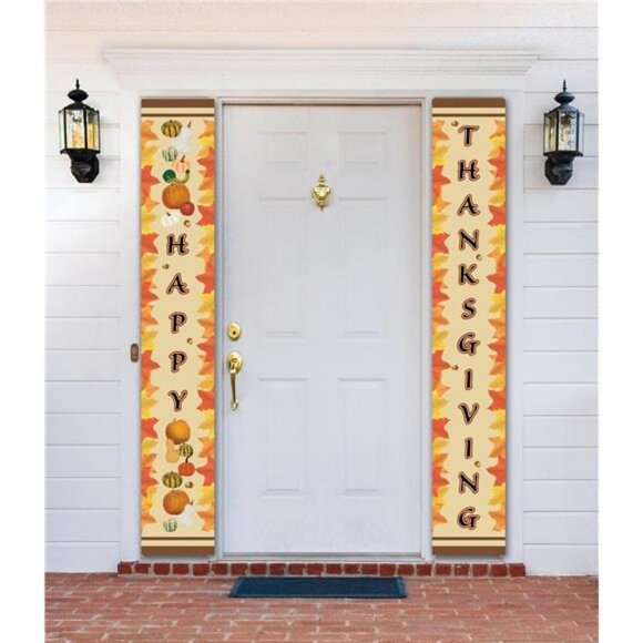 2-Piece Fabric Party Banner with Dowel, Thanksgiving, 84-Inches - Picture 2 of 6